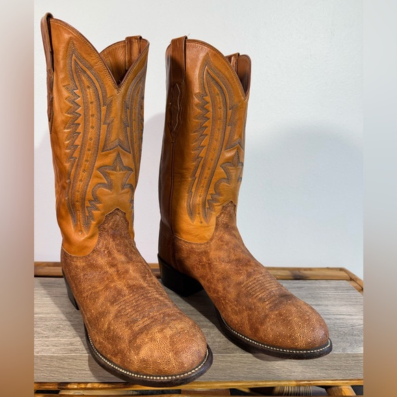 Lucchese Men's Exotic Cowboy Boots Size 11.5 EE Honey Elephant T3032.H3